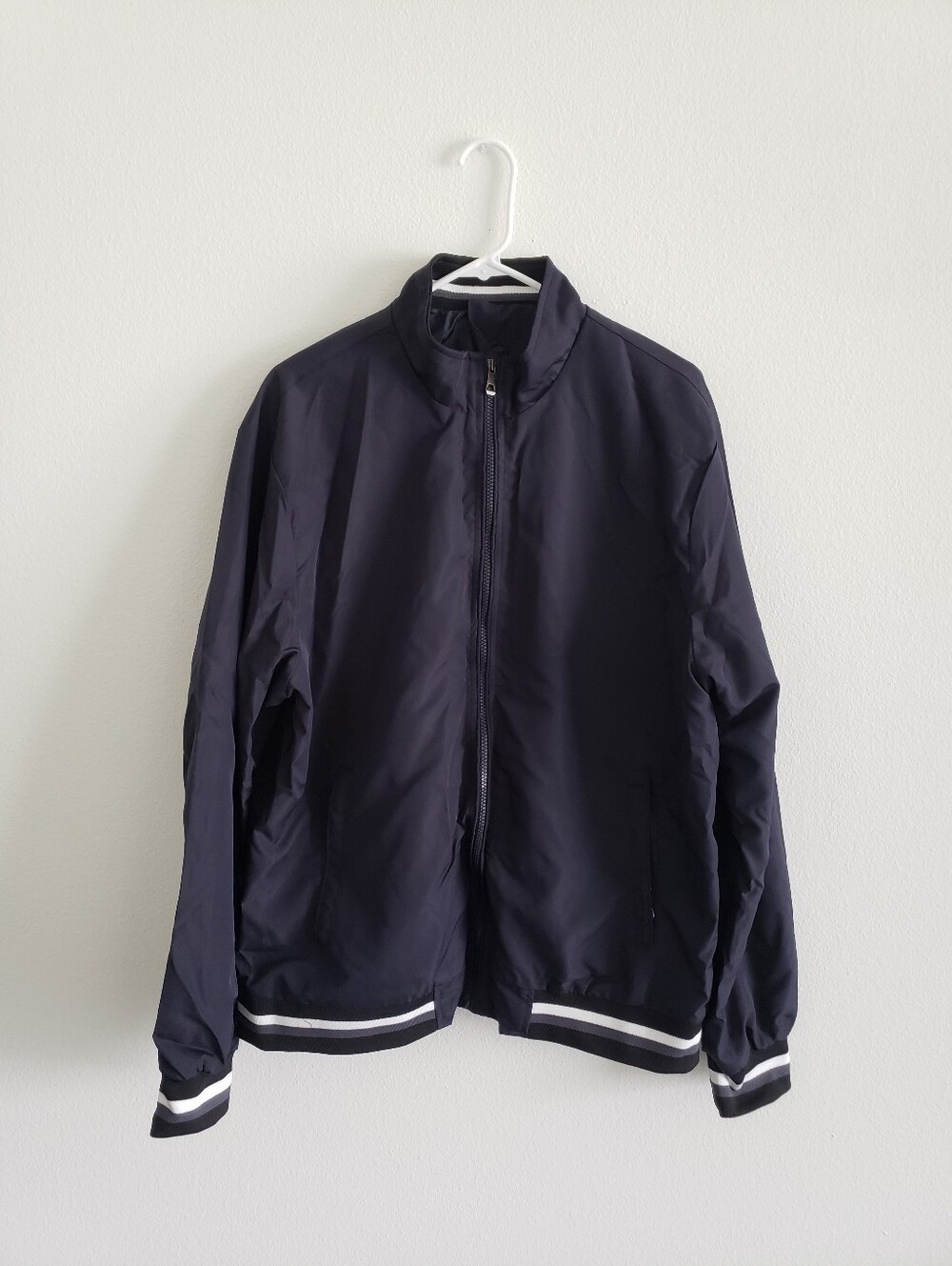 Men's Navy Blue Windbreaker Jacket